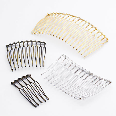 Hair fittings 5 ​​combs rhodium color