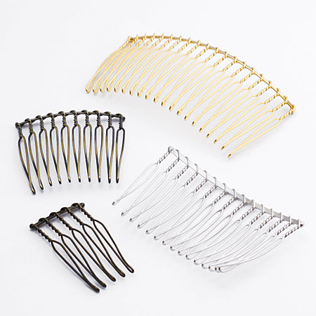 Hair fittings 20 combs rhodium color