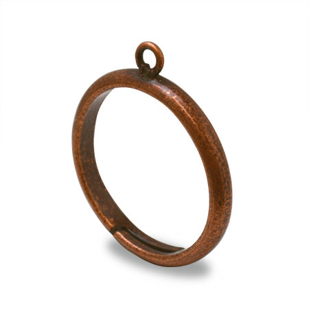 Ring stand with ring, antique copper