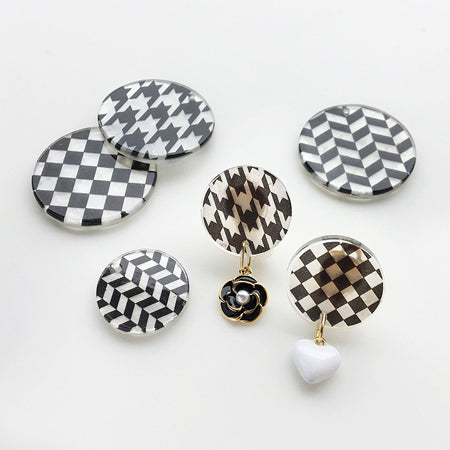 Printed Shell Parts Round 1 Hole Arrow Pattern/Black [Outlet]