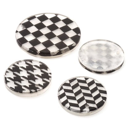 Printed Shell Parts Round 1 Hole Arrow Pattern/Black [Outlet]