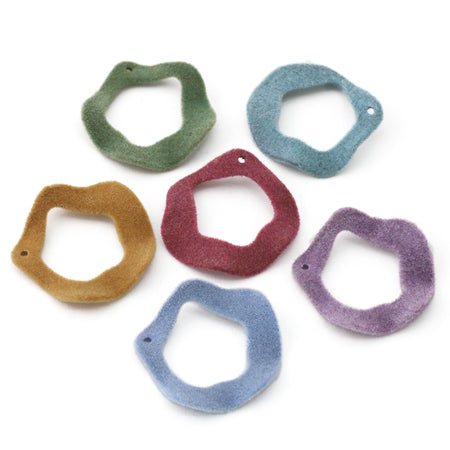 Flocky parts ring deformed iron blue [Outlet]