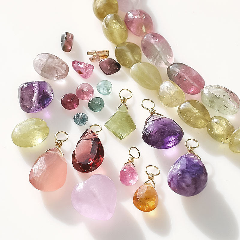 Natural stone glasses closed charm flat shizuku factor nets