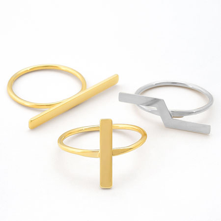 Ring stand with bar approx. 2.5 x 28mm Gold