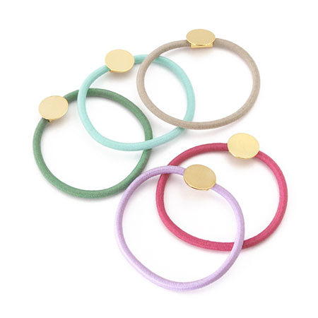 Hair fittings hair tie with round plate beige/G