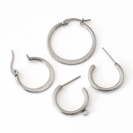Stainless steel earrings hoop 2 fabric (SUS316L)