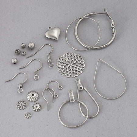 Stainless steel earrings wire hoop 2 fabric (SUS316L)