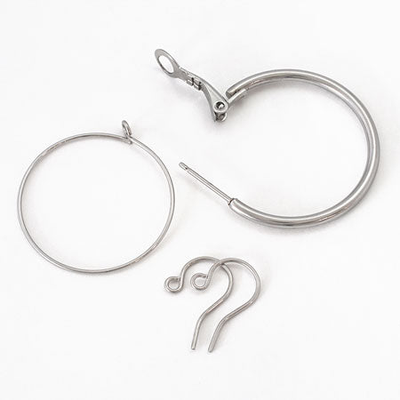 Stainless steel earrings wire hoop 2 fabric (SUS316L)