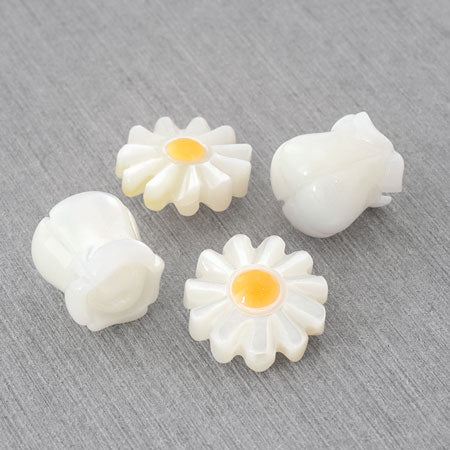 約1500個　シェル風　花びらパーツ　パール　ホワイト デコパーツ ホワイトパールシェル アクリル製 10個入 パール