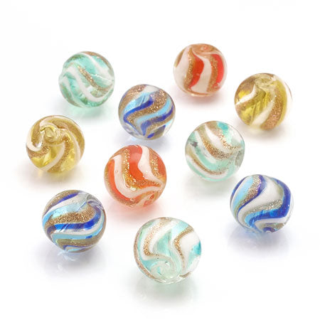 Glass beads spiral clear sapphire