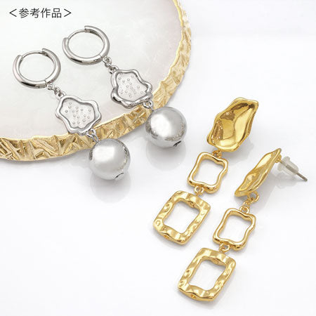 Melty frame deformed square 2 rings gold