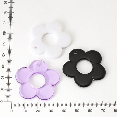 Acrylic Made in Germany Flower 32 Top Hole Clear Lavender