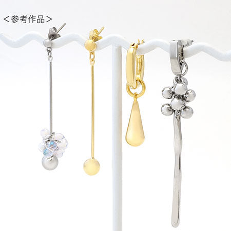 Metal stick with ball 1 ring rhodium color