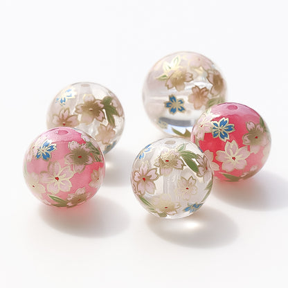 Transcription beads cherry blossoms 2 clear