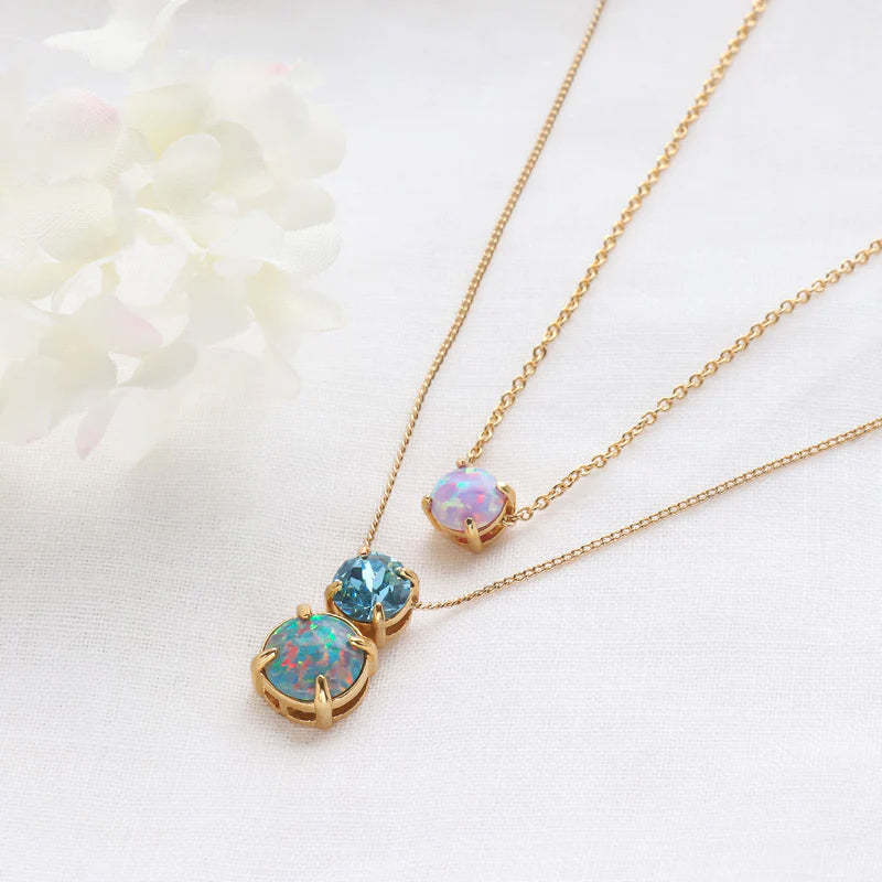 人工オパール(KYOTO OPAL)　オーバル　サックスブルー