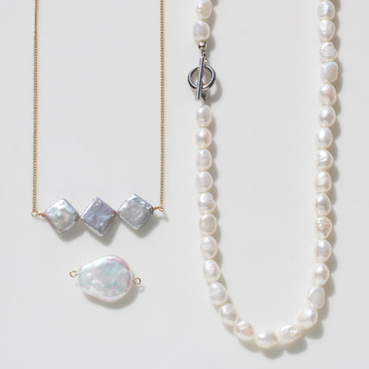 Freshwater pearl -shaped gray