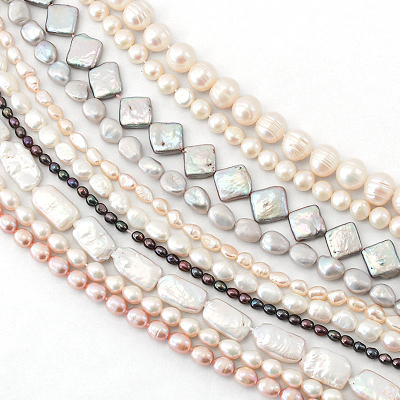 Freshwater pearl rectangle white