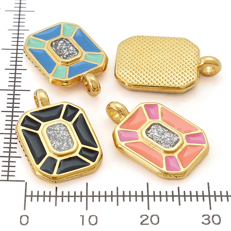 Greek Charm Octagon Coral Orange/G