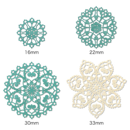 Italian filigree parts approx. 30mm emerald