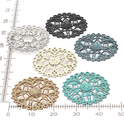 Italian filigree parts approx. 22mm glitter blue