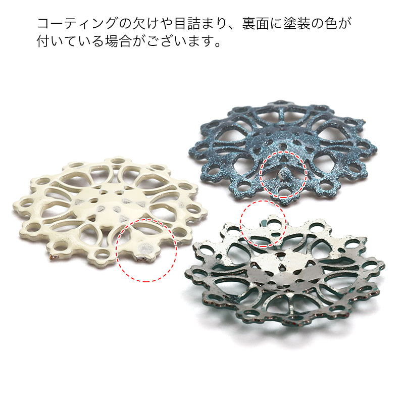 Italian filigree parts approx. 22mm glitter blue