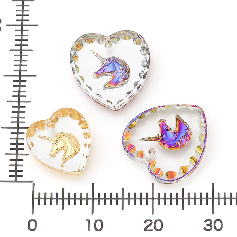 German glass heart/unicorn DC crystal/G
