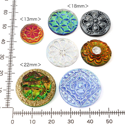 German glass cabochon round 11 Sahara