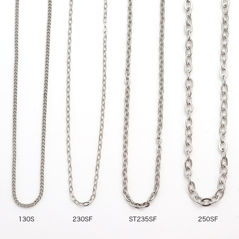 Stainless steel 316L chain necklace 230SF (with adjuster) Gold (ion plating) (SUS316L)