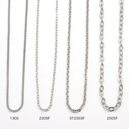 Stainless steel 316L chain necklace 230SF (with adjuster) Gold (ion plating) (SUS316L)