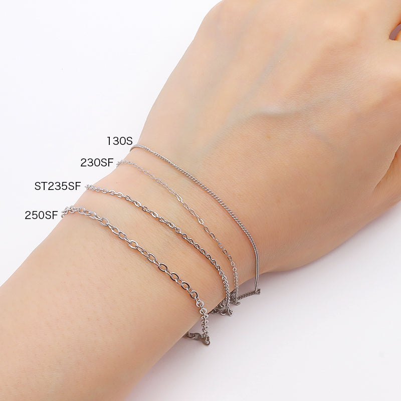 Stainless steel 316L chain necklace 230SF (with adjuster) Gold (ion plating) (SUS316L)