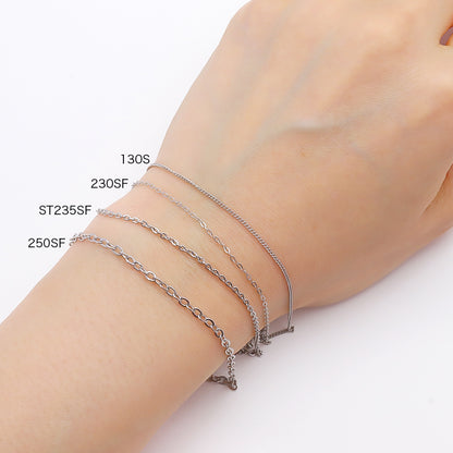 Stainless steel 316L chain necklace 230SF (with adjuster) Gold (ion plating) (SUS316L)