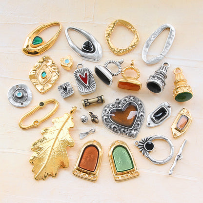 ギリシャパーツ マンテル ボタニカル　ブラック/銀古美