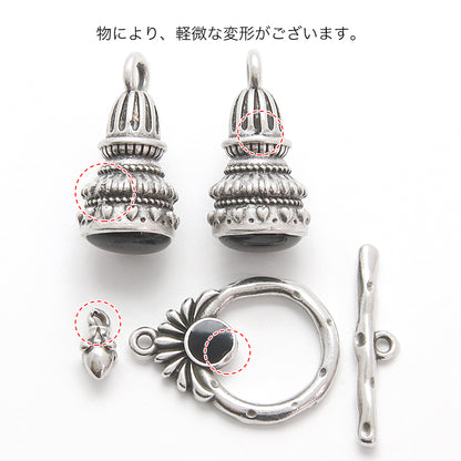 ギリシャパーツ マンテル ボタニカル　ブラック/銀古美