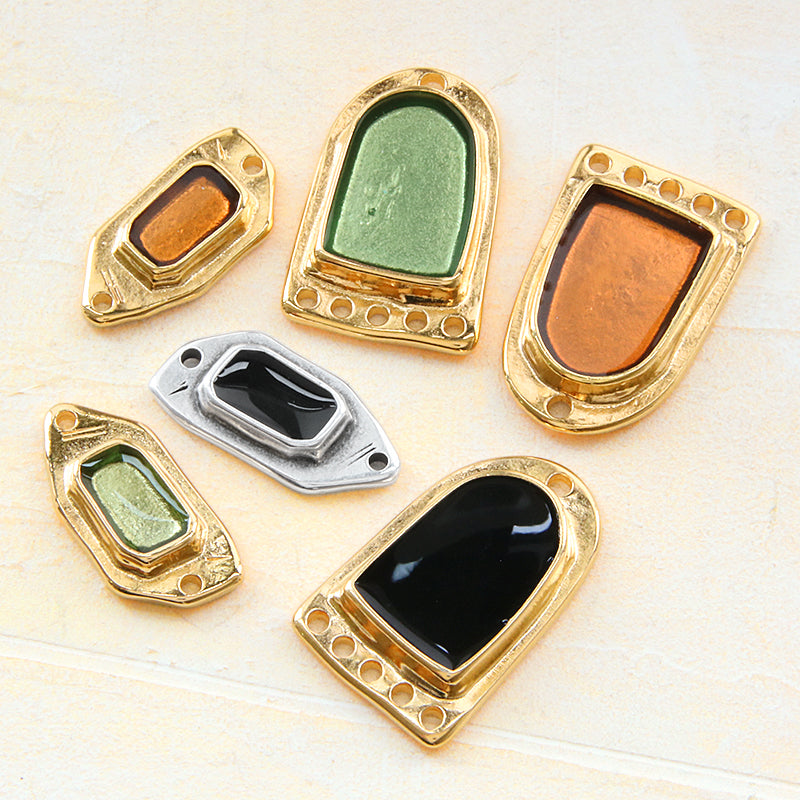 ギリシャパーツ ポリゴンプレート 2穴　クリアグリーン/G