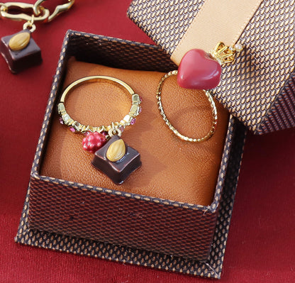 チャーム ボンボンショコラ スクエア　ブラウン/G