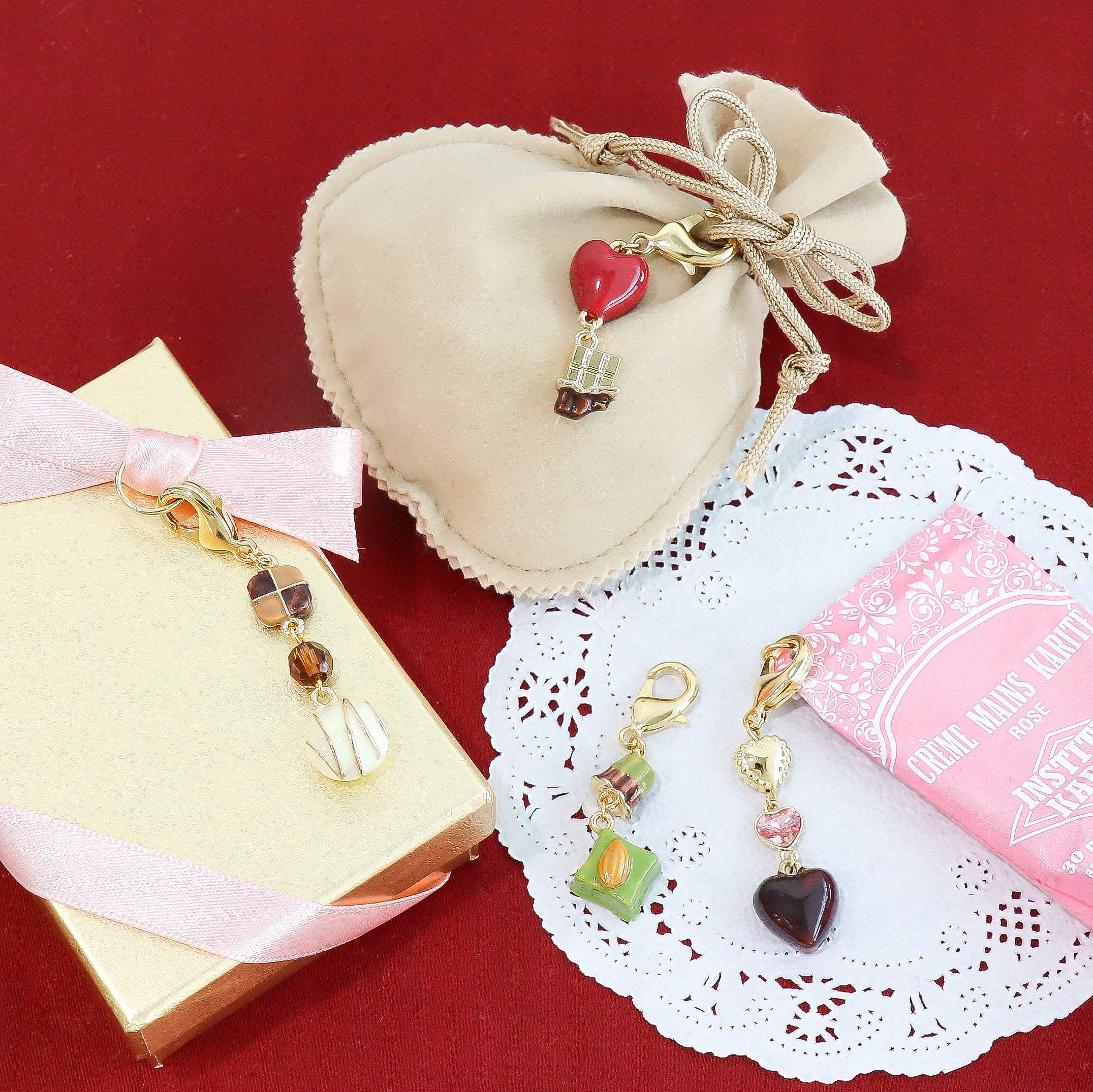 チャーム ボンボンショコラ ハート 2カン ブラウン/G – 貴和製作所