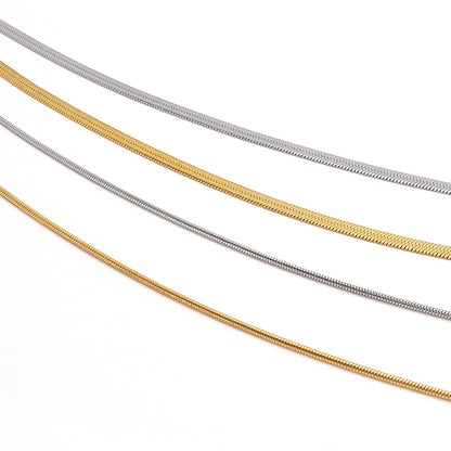 ステンレス316L チェーンネックレス スネーク丸1.2mm アジャスター付　生地(SUS316L)