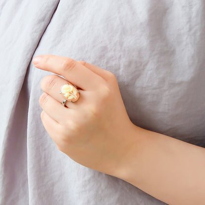 ドイツ製カメオ ローズ　ローズマット/アイボリー