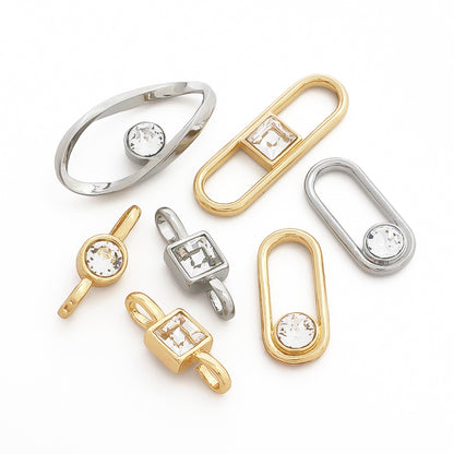 Metal ring parts with stone 3 crystal/RC