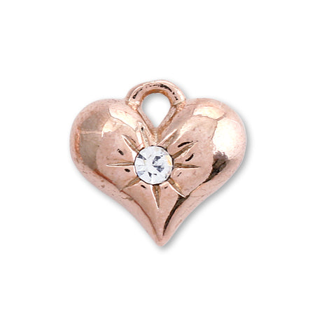 Domestic cast charm 5 hearts pink gold