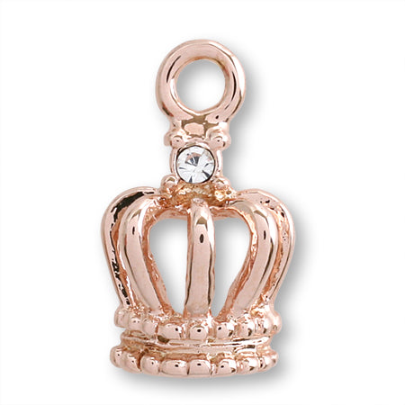 Domestic cast charm Crown 3 pink gold