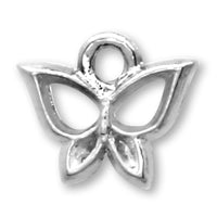 Domestic cast charm Butterfly 1 Rhodium color