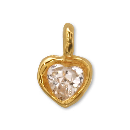 Domestic cast charm zirconia heart 1 gold
