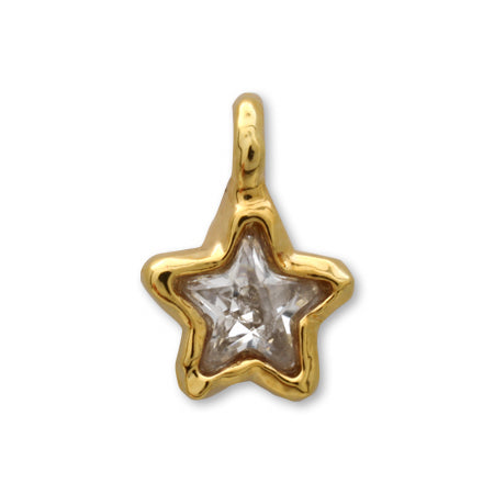 Domestic cast charm zirconia star gold