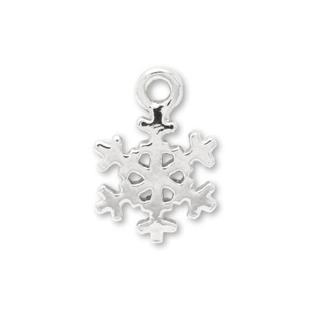 Domestic cast charm Snow No.4 Rhodium color