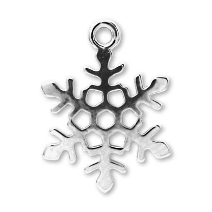 Domestic cast charm Snow No.6 Rhodium color