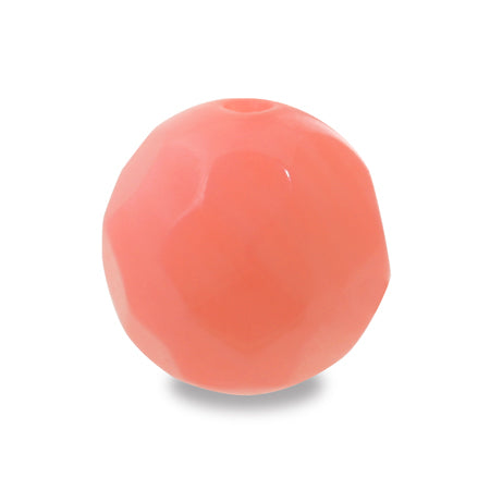 Natural stone round cut white coral (pink dyeing)
