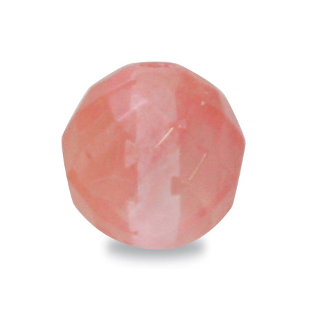 Natural stone round cut cherry quartz (imitation)