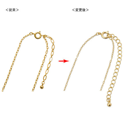 Chain necklace K-190 (with adjuster) gold