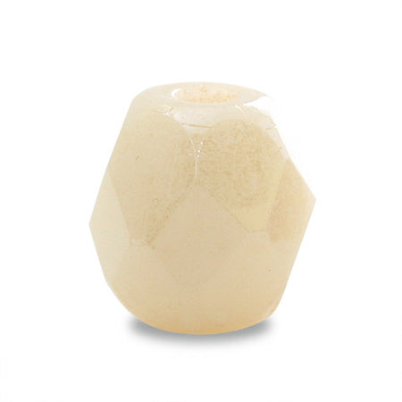 Czech Fire Polished chalk white champagne luster